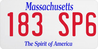 MA license plate 183SP6