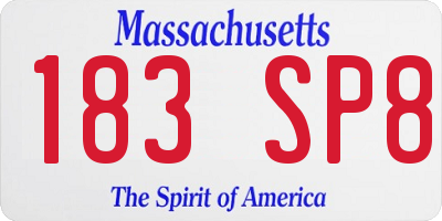 MA license plate 183SP8