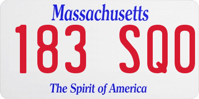 MA license plate 183SQ0