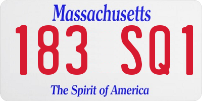 MA license plate 183SQ1