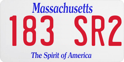 MA license plate 183SR2