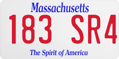 MA license plate 183SR4