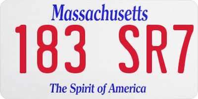 MA license plate 183SR7