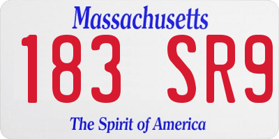 MA license plate 183SR9
