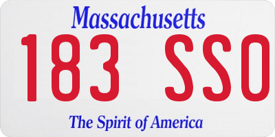 MA license plate 183SS0