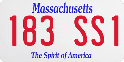 MA license plate 183SS1