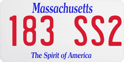 MA license plate 183SS2