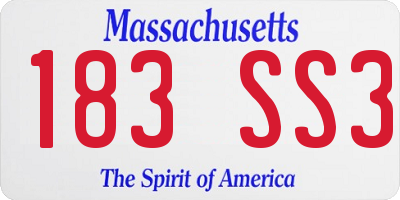 MA license plate 183SS3