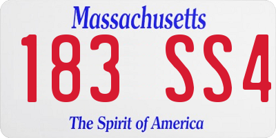 MA license plate 183SS4