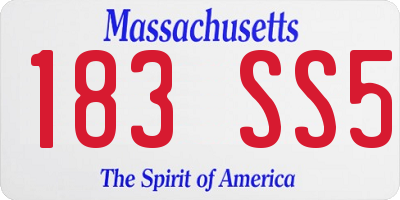 MA license plate 183SS5