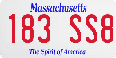 MA license plate 183SS8