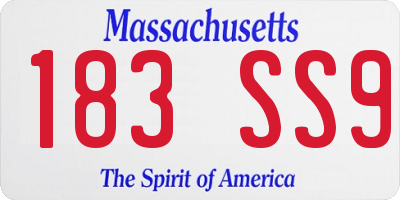 MA license plate 183SS9