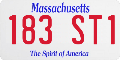 MA license plate 183ST1