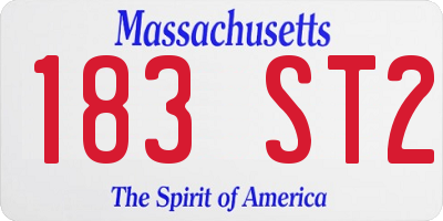 MA license plate 183ST2