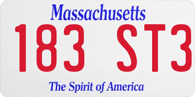 MA license plate 183ST3