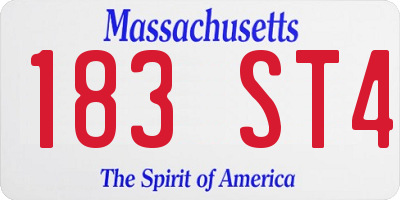 MA license plate 183ST4