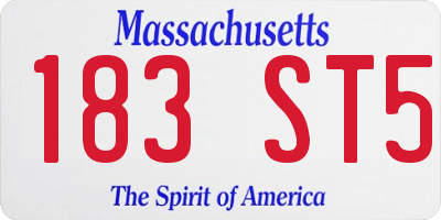 MA license plate 183ST5