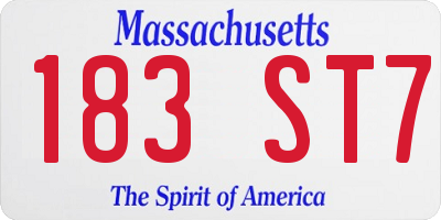 MA license plate 183ST7