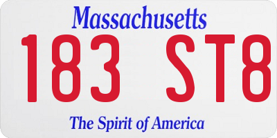 MA license plate 183ST8