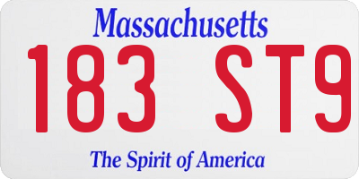 MA license plate 183ST9