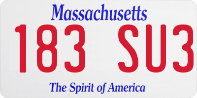 MA license plate 183SU3