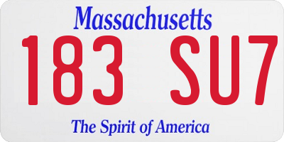 MA license plate 183SU7