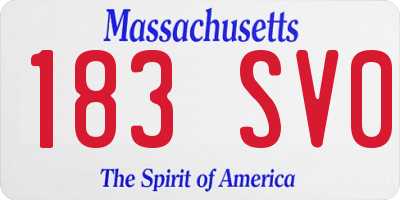 MA license plate 183SV0