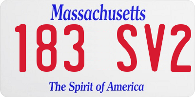 MA license plate 183SV2