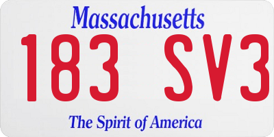 MA license plate 183SV3