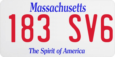 MA license plate 183SV6