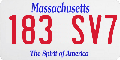 MA license plate 183SV7