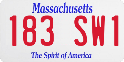 MA license plate 183SW1
