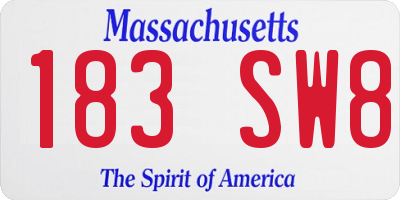 MA license plate 183SW8