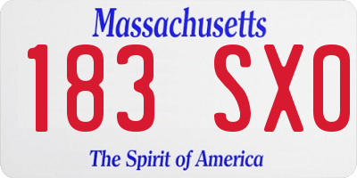MA license plate 183SX0