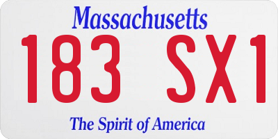 MA license plate 183SX1