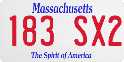 MA license plate 183SX2