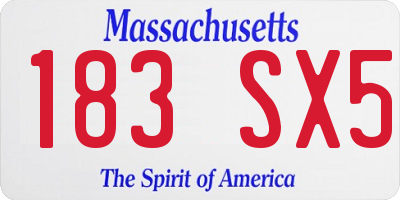 MA license plate 183SX5