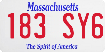 MA license plate 183SY6