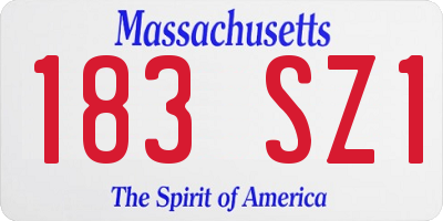 MA license plate 183SZ1