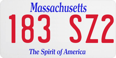 MA license plate 183SZ2