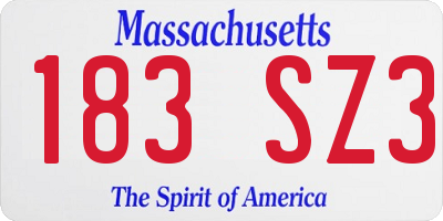 MA license plate 183SZ3
