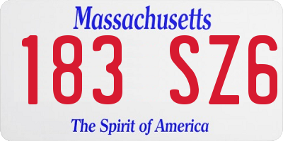 MA license plate 183SZ6