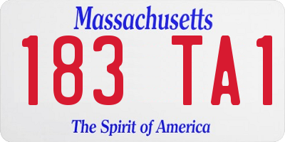 MA license plate 183TA1