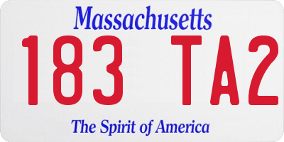 MA license plate 183TA2