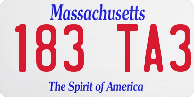 MA license plate 183TA3