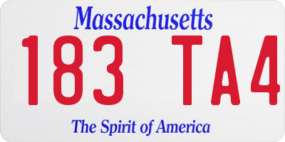 MA license plate 183TA4
