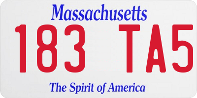 MA license plate 183TA5