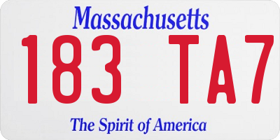 MA license plate 183TA7