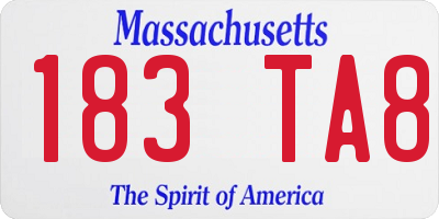 MA license plate 183TA8