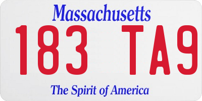 MA license plate 183TA9